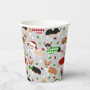 Gobelets En Papier Chiens de Noël Coupes en papier