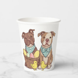 Gobelets En Papier Chiens taureaux de Pâques