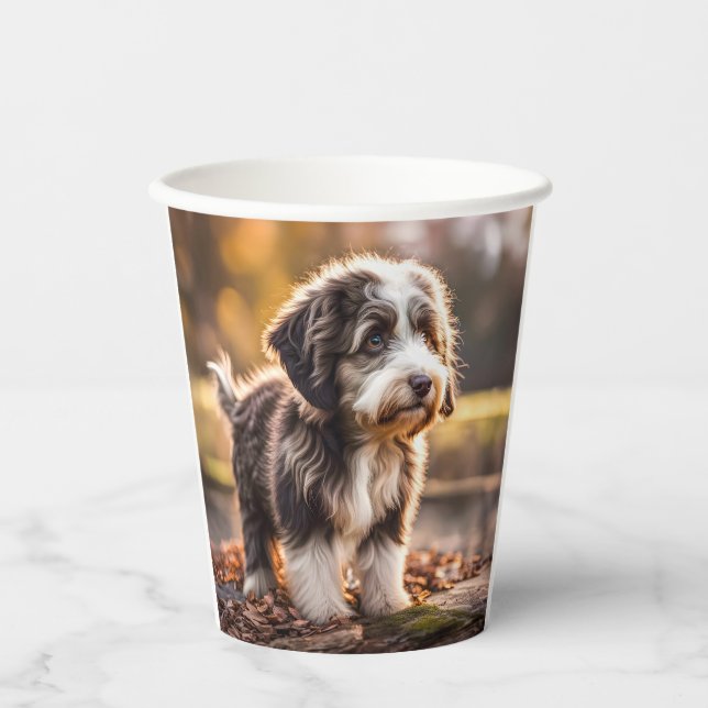 Gobelets En Papier Chiot à ébullition douce (Recto)