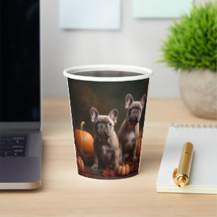 Gobelets En Papier Chiots Bouledogue Français Délice d'Automne Citrou