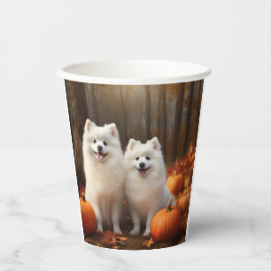Gobelets En Papier Chiots Esquimau Américain Automne Délice Citrouill