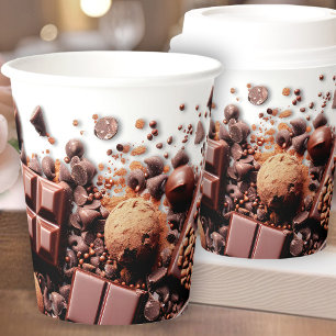 Gobelets En Papier Chocolat Chocolat Chocolat Chocolat Chocolat Blanc