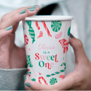 Gobelets En Papier Christmas Candy Sweet Un premier anniversaire