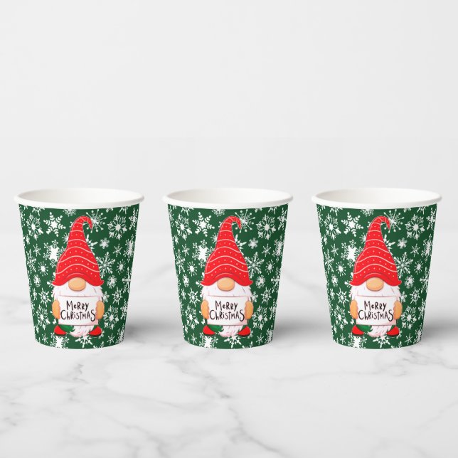 Gobelets En Papier Christmas Gnome (Multi)