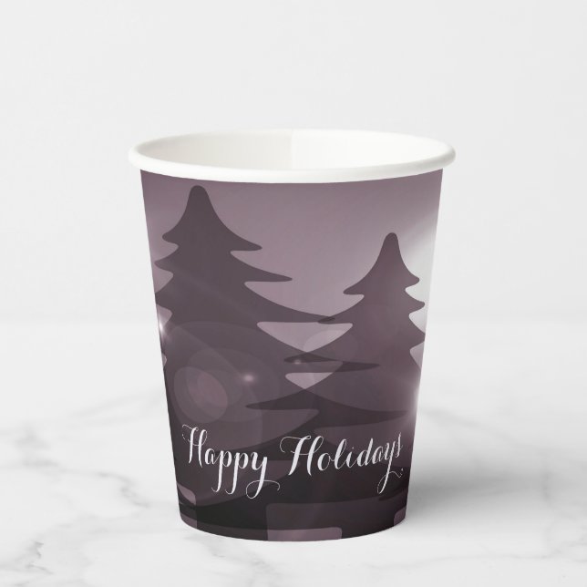 Gobelets En Papier Christmas Party Pink Trees Holiday Winter Elegant (Gauche)