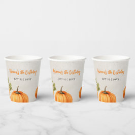 Gobelets En Papier Chute Burnt Orange Citrouille Patch Anniversaire