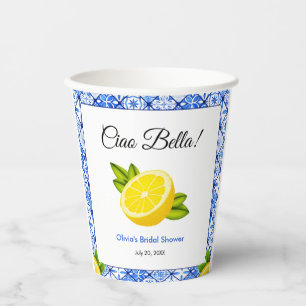 Gobelets En Papier Ciao Bella Mariage Méditerranéen Italien