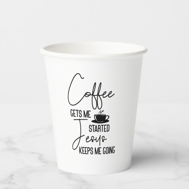 Gobelets En Papier Citation de la vie biblique du café (Recto)
