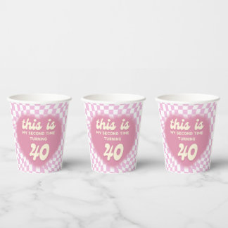 Gobelets En Papier Citation drôle pour 80e anniversaire deuxième fois
