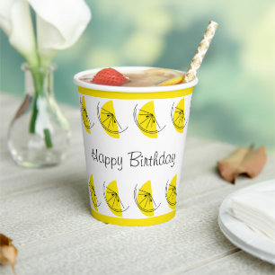 Gobelets En Papier Citron Citrus Bonne Anniversaire