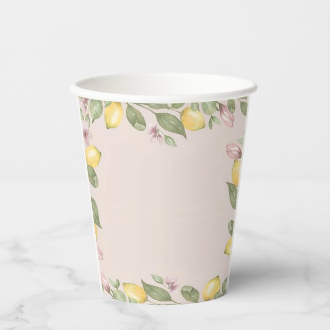 Gobelets en papier citron rose (Recto)