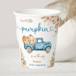 Gobelets En Papier Citrouille bleu Baby shower de camion papier d'aut