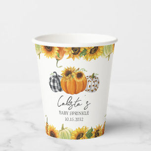 Gobelets En Papier Citrouille d'automne et parfum de tournesol