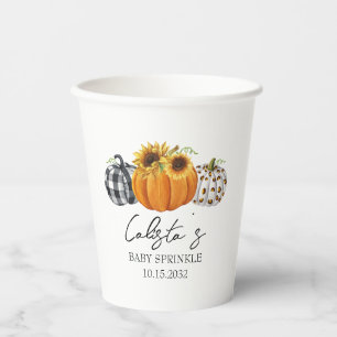 Gobelets En Papier Citrouille d'automne et parfum de tournesol