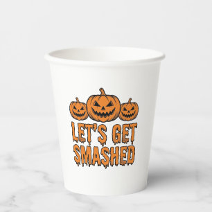 Gobelets En Papier Citrouille Drôle d'Halloween Faisons-nous Écraser