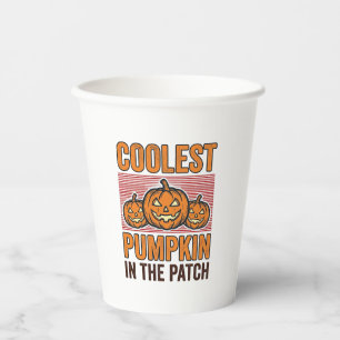 Gobelets En Papier Citrouille la plus cool du patch Halloween Vintage