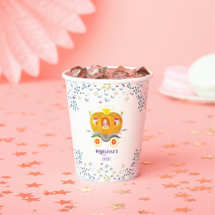 Gobelets En Papier Citrouille Princesse Carriage Fleurs sauvages Anni