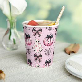 Gobelets En Papier Citrouille rose Coquette Ghosts Motif d'Halloween