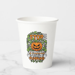 Gobelets En Papier Citrouilles Arrête de Regarder Halloween Fantômes