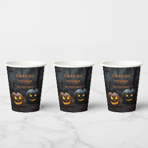 Gobelets En Papier Citrouilles d'Halloween festifs et motifs floraux