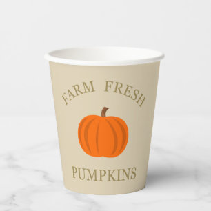 Gobelets En Papier Citrouilles frais de ferme automne