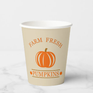 Gobelets En Papier Citrouilles frais de ferme automne