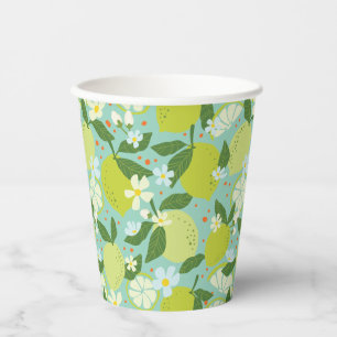 Gobelets En Papier Citrus Garden Mint Green