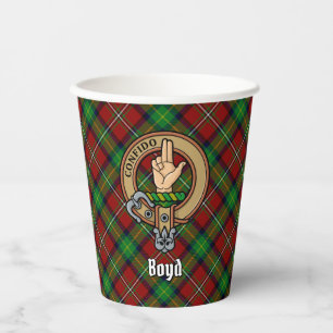 Gobelets En Papier Clan Boyd Crest sur Tartan