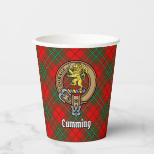 Gobelets En Papier Clan Cumming Crest sur Tartan