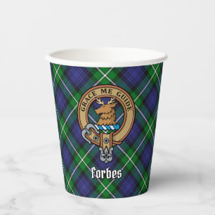 Gobelets En Papier Clan Forbes Crest sur Tartan