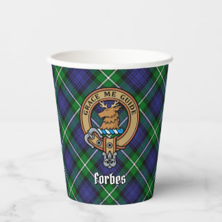 Gobelets En Papier Clan Forbes Crest sur Tartan