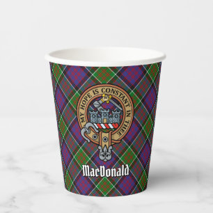Gobelets En Papier Clan MacDonald de Clanranald Crest sur Tartan