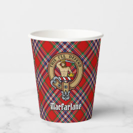 Gobelets En Papier Clan MacFarlane Crest sur Red Tartan