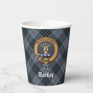 Gobelets En Papier Clan MacKay Crest sur Blue Tartan