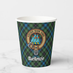 Gobelets En Papier Clan MacKenzie Crest sur Tartan Paper Cups