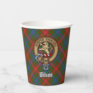 Gobelets En Papier Clan Wilson Crest sur Tartan moderne