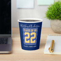 Classe de 2023 Elégant Royal Blue & Gold Graduatio