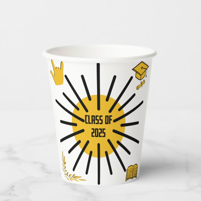 Gobelets En Papier Classe de 2025 - Sunshine (Recto)