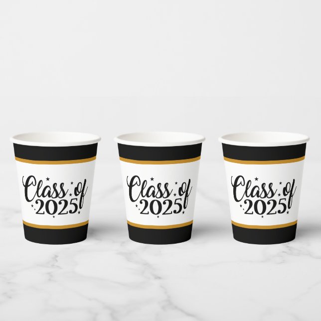 Gobelets En Papier Classe De Diplôme De 2025 (Multi)