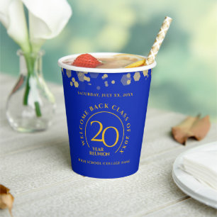 Gobelets En Papier Classe école Blue & Gold Reunion