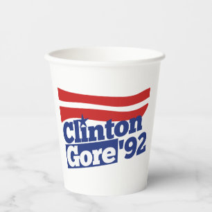 Gobelets En Papier Clinton Gore 92 rétro 90s Bill Clinton al gore