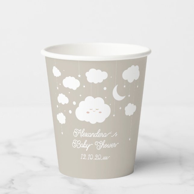 Gobelets En Papier Cloud 9 baby shower (Recto)