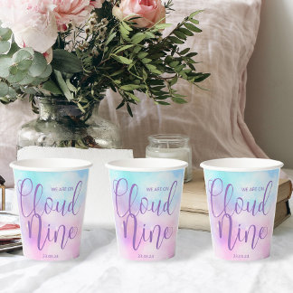 Gobelets En Papier Cloud Neuf Baby shower fille