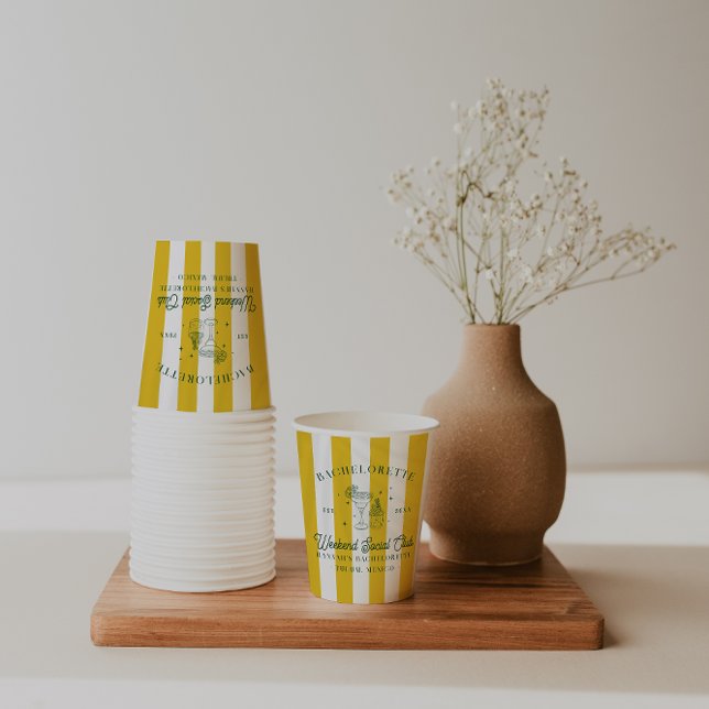 Gobelets En Papier Club Cocktail d'été | Bachelorette (Créateur téléchargé)