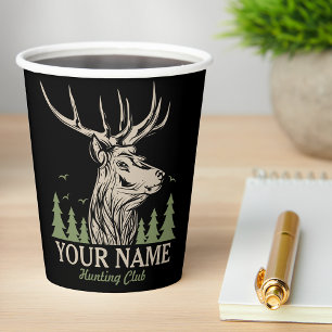 Gobelets En Papier Club de chasse personnalisé Hunter Deer Elk Antler