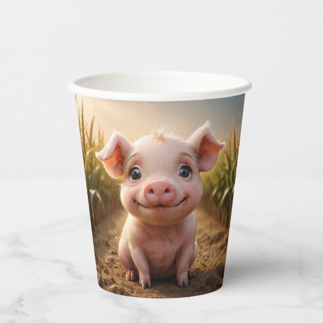 Gobelets En Papier Cochon bébé (Recto)