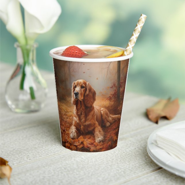 Gobelets En Papier Cocker Spaniel à l'automne Feuilles automne Inspir (Insitu)