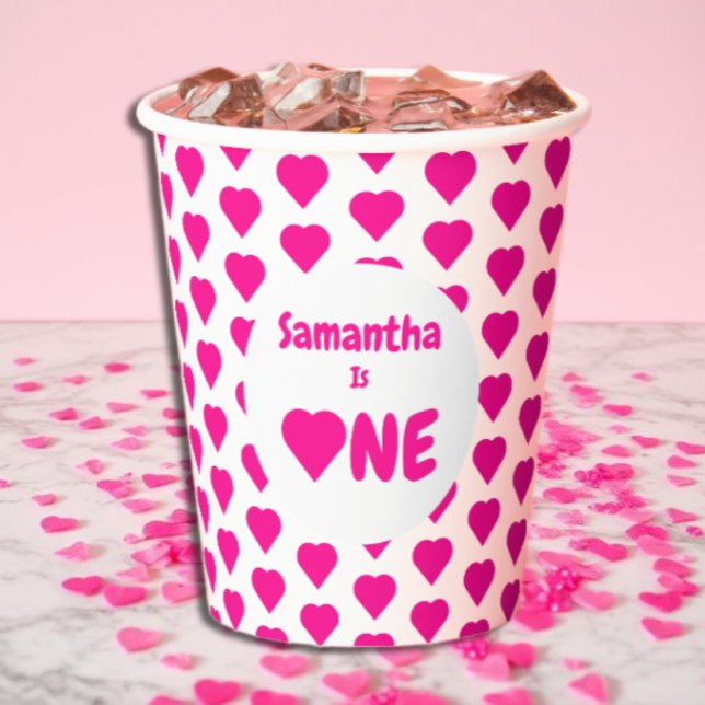 Gobelets En Papier Coeur 1er anniversaire (Créateur téléchargé)