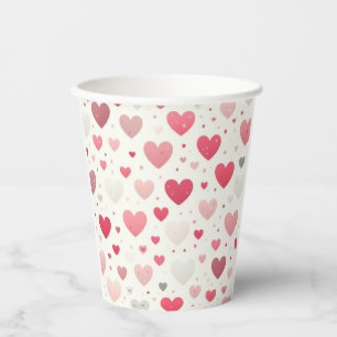 Gobelets En Papier Coeur coloré de la Saint Valentin