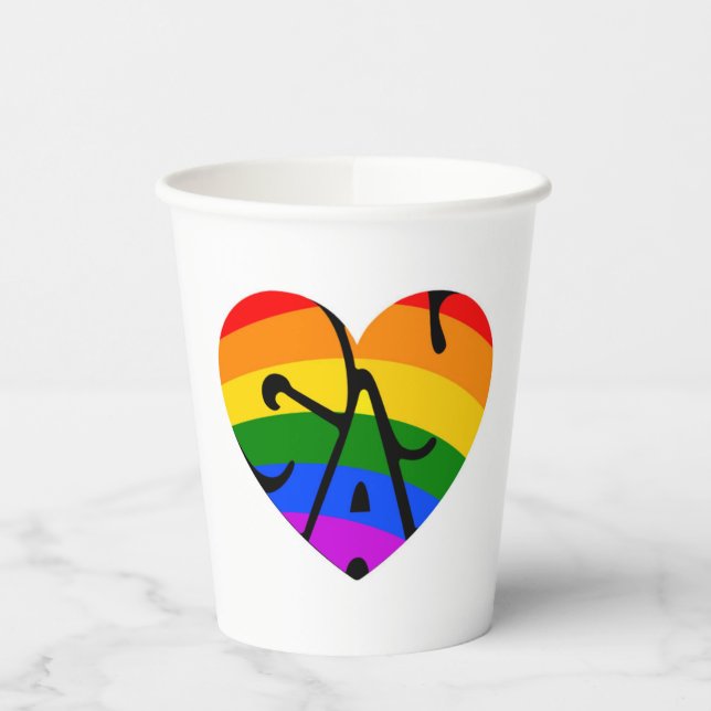Gobelets En Papier Coeur gay (Gauche)